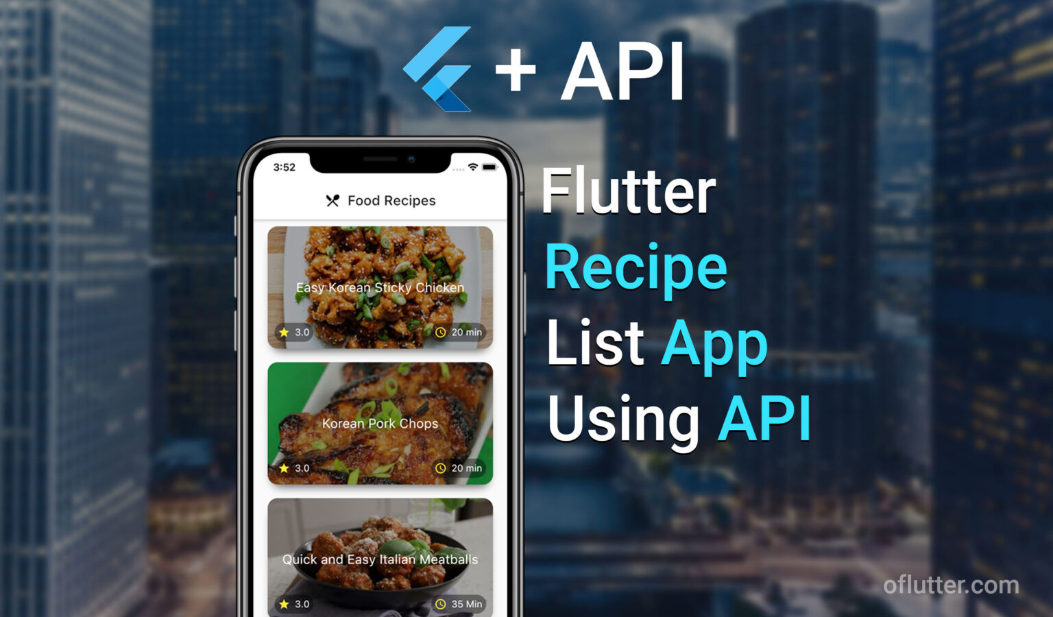 Oflutter - Simple Recipe List App using flutter and API